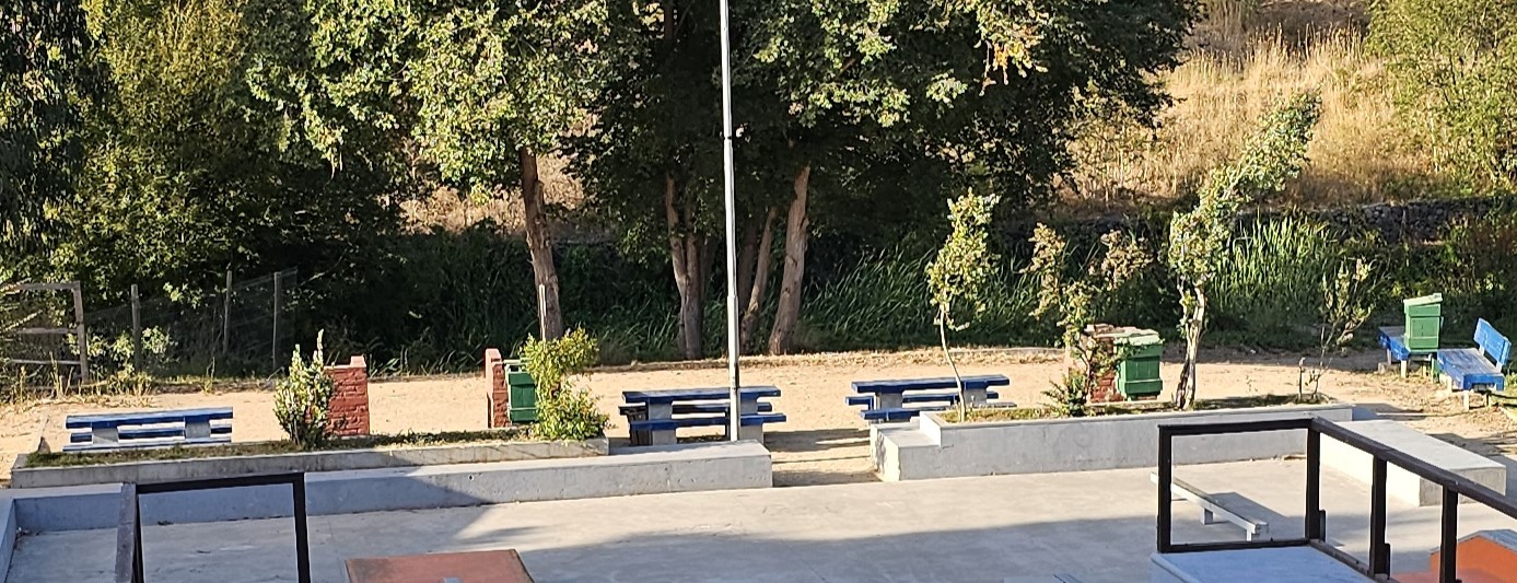 Fotografía periférica del sector de Picnic, se aprecian mezones y parrillas